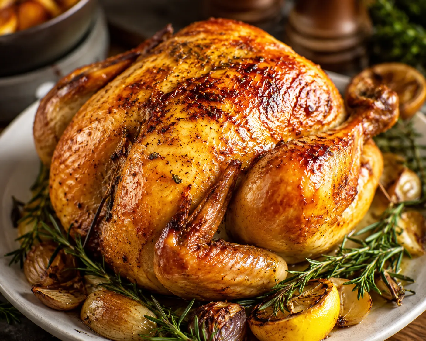 Poulet doré aux légumes préparé au restaurant gastronomique ESENGO à Brazzaville